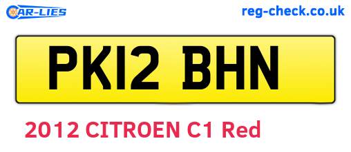 PK12BHN are the vehicle registration plates.