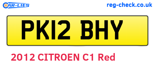 PK12BHY are the vehicle registration plates.