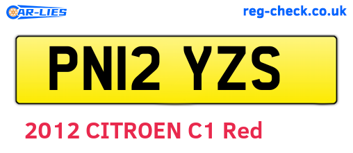 PN12YZS are the vehicle registration plates.