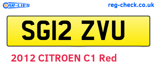 SG12ZVU are the vehicle registration plates.