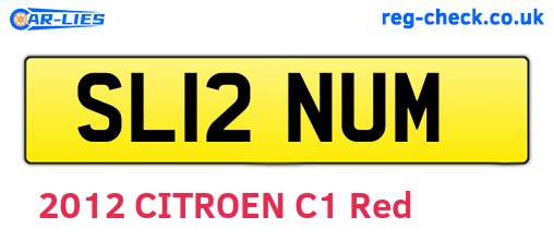 SL12NUM are the vehicle registration plates.