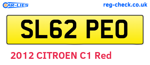SL62PEO are the vehicle registration plates.