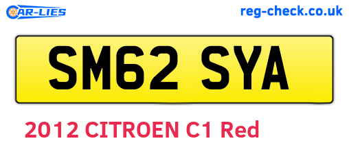 SM62SYA are the vehicle registration plates.