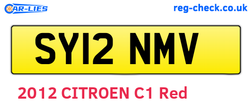 SY12NMV are the vehicle registration plates.