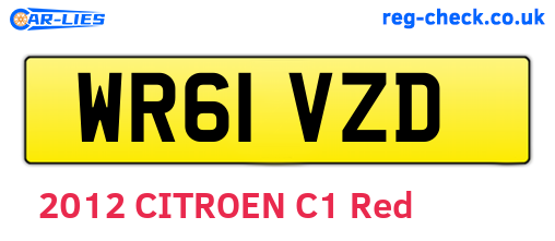 WR61VZD are the vehicle registration plates.