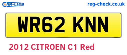 WR62KNN are the vehicle registration plates.