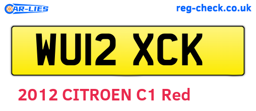WU12XCK are the vehicle registration plates.