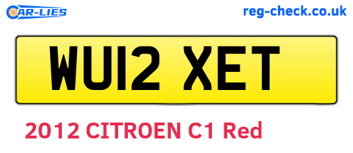 WU12XET are the vehicle registration plates.