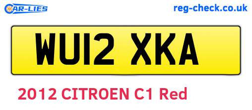 WU12XKA are the vehicle registration plates.