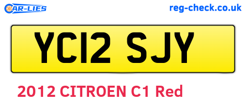 YC12SJY are the vehicle registration plates.