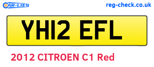 YH12EFL are the vehicle registration plates.