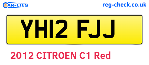 YH12FJJ are the vehicle registration plates.