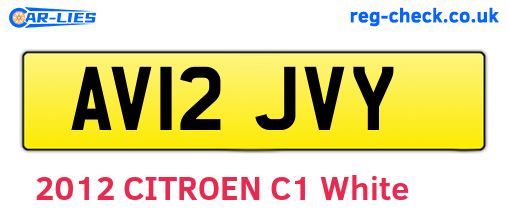AV12JVY are the vehicle registration plates.