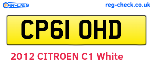 CP61OHD are the vehicle registration plates.