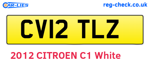 CV12TLZ are the vehicle registration plates.