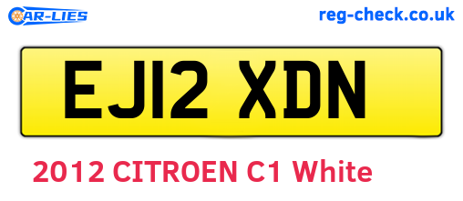 EJ12XDN are the vehicle registration plates.