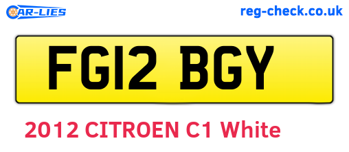 FG12BGY are the vehicle registration plates.