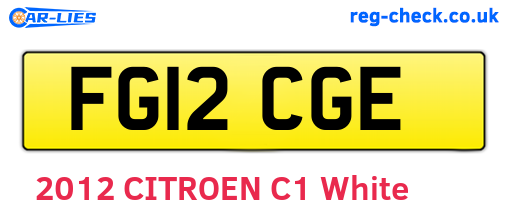 FG12CGE are the vehicle registration plates.
