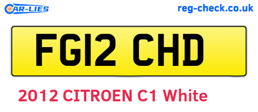 FG12CHD are the vehicle registration plates.