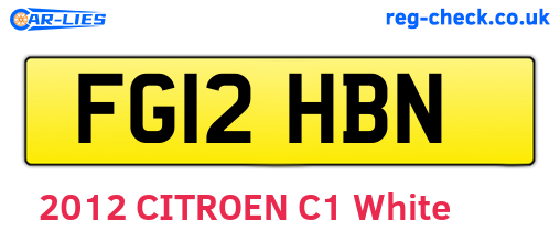 FG12HBN are the vehicle registration plates.