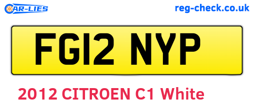 FG12NYP are the vehicle registration plates.
