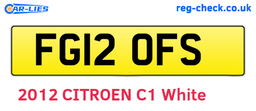 FG12OFS are the vehicle registration plates.