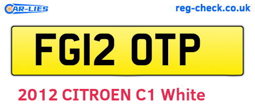 FG12OTP are the vehicle registration plates.