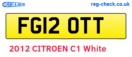 FG12OTT are the vehicle registration plates.