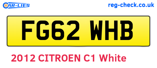 FG62WHB are the vehicle registration plates.