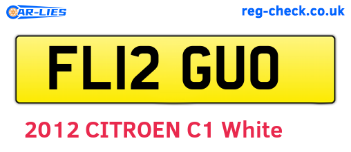 FL12GUO are the vehicle registration plates.