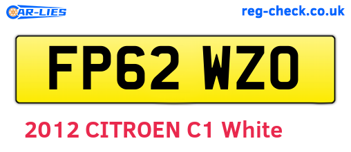 FP62WZO are the vehicle registration plates.