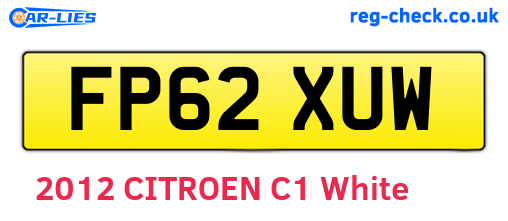 FP62XUW are the vehicle registration plates.