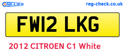 FW12LKG are the vehicle registration plates.