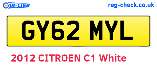 GY62MYL are the vehicle registration plates.