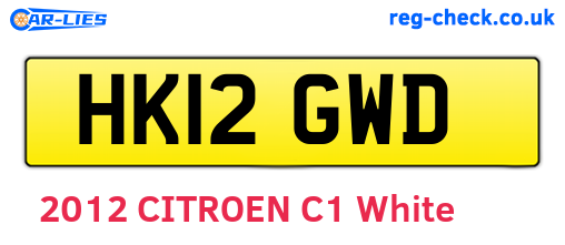 HK12GWD are the vehicle registration plates.