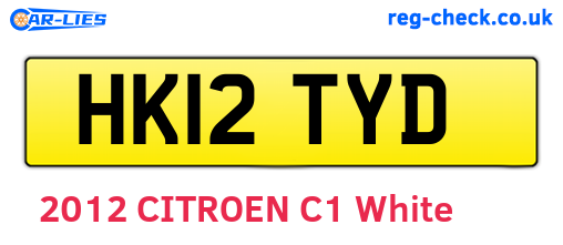 HK12TYD are the vehicle registration plates.