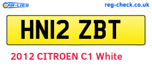 HN12ZBT are the vehicle registration plates.