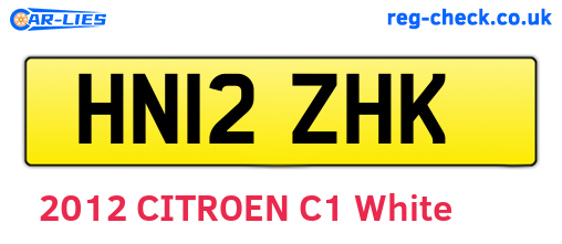 HN12ZHK are the vehicle registration plates.