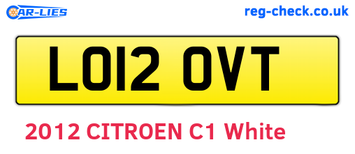 LO12OVT are the vehicle registration plates.