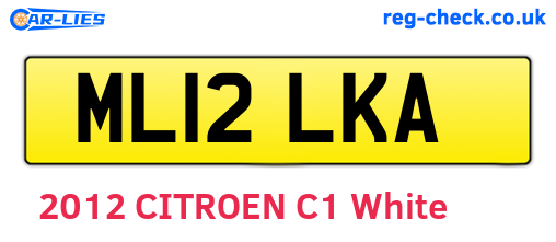 ML12LKA are the vehicle registration plates.
