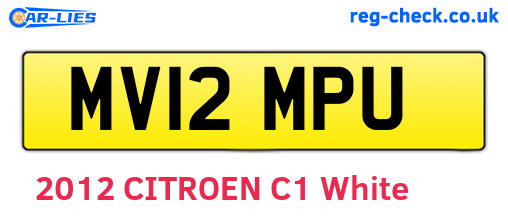 MV12MPU are the vehicle registration plates.