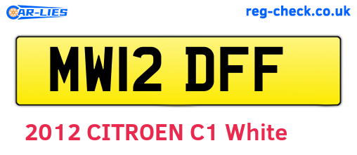 MW12DFF are the vehicle registration plates.
