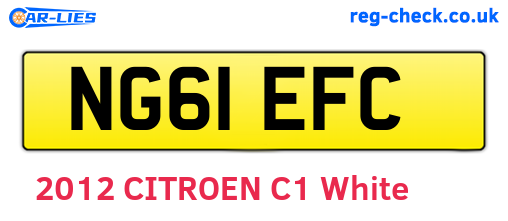 NG61EFC are the vehicle registration plates.