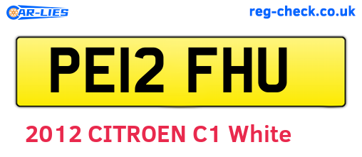 PE12FHU are the vehicle registration plates.