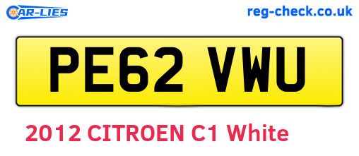 PE62VWU are the vehicle registration plates.
