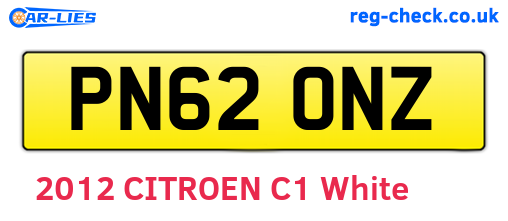 PN62ONZ are the vehicle registration plates.