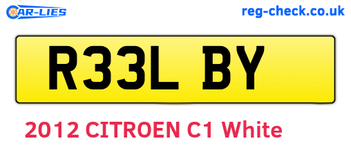 R33LBY are the vehicle registration plates.