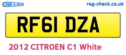 RF61DZA are the vehicle registration plates.
