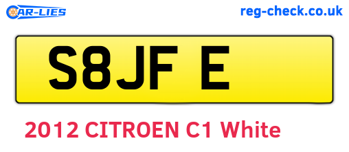 S8JFE are the vehicle registration plates.