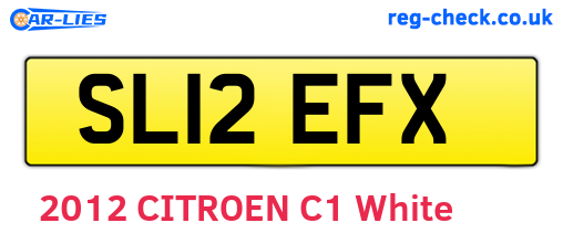 SL12EFX are the vehicle registration plates.